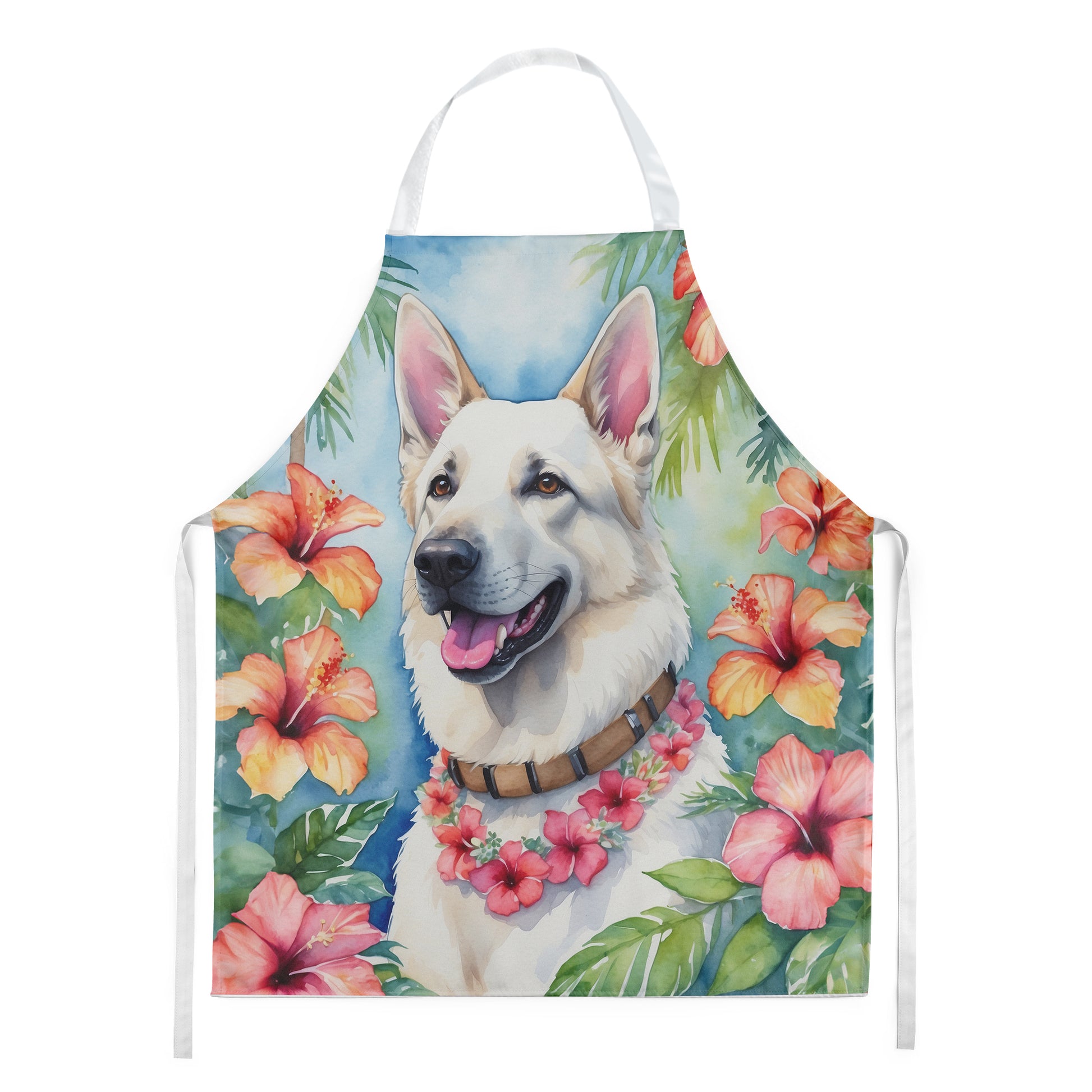 Buy this White German Shepherd Luau Apron