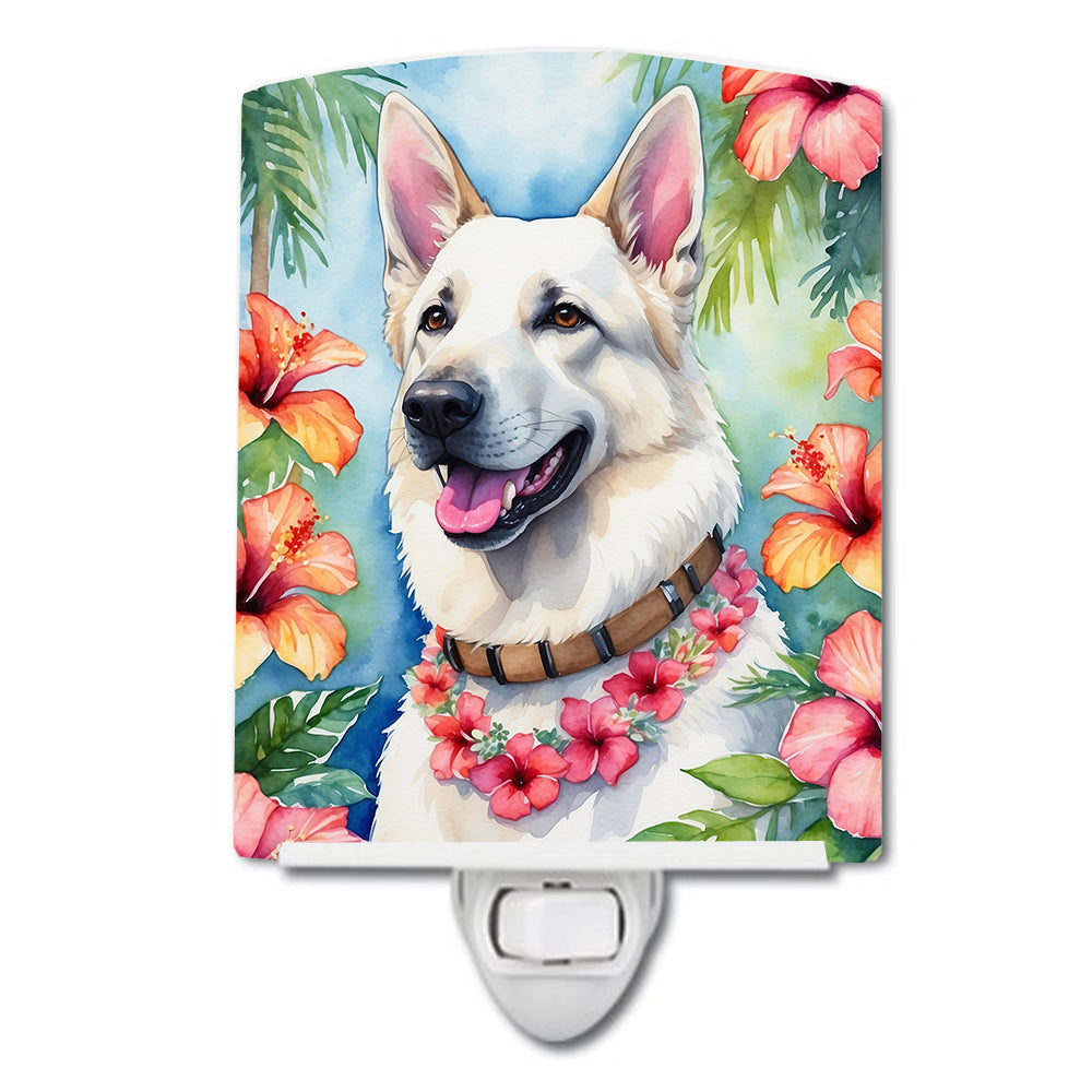 Buy this White German Shepherd Luau Ceramic Night Light