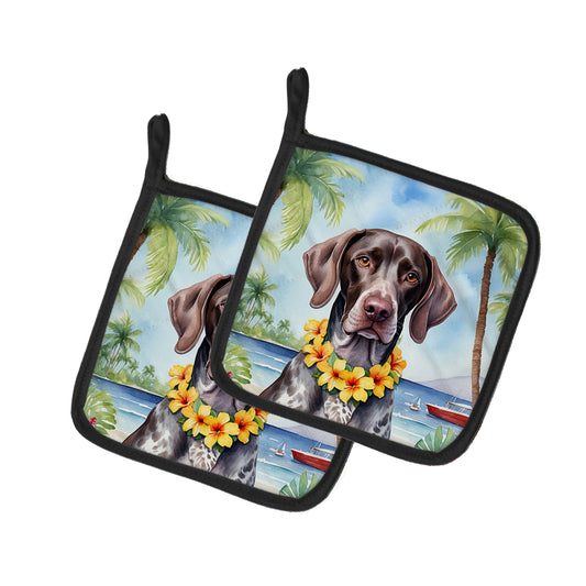 Buy this German Shorthaired Pointer Luau Pair of Pot Holders