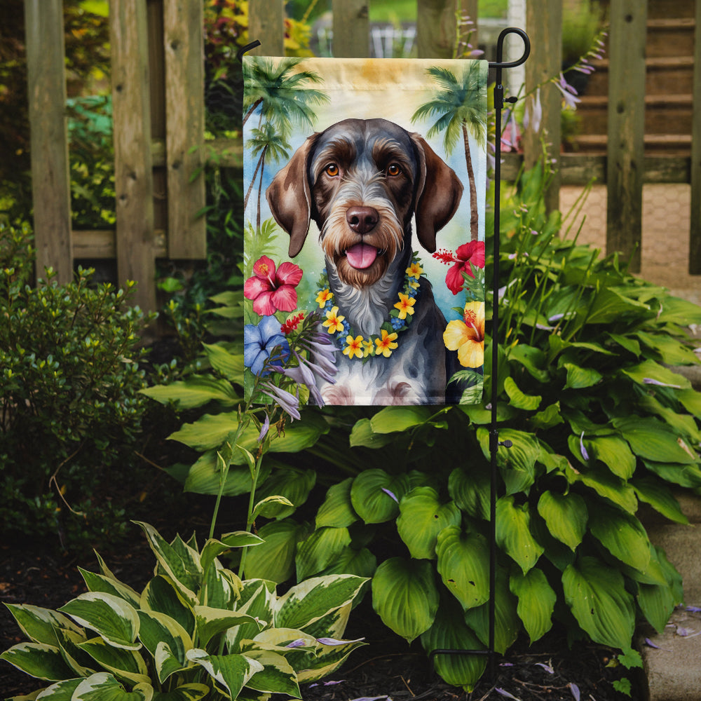 German Wirehaired Pointer Luau Garden Flag