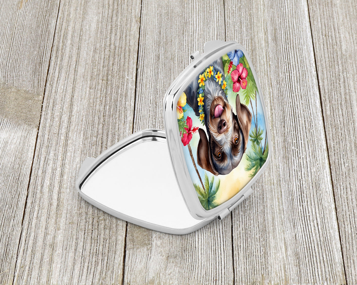 German Wirehaired Pointer Luau Compact Mirror