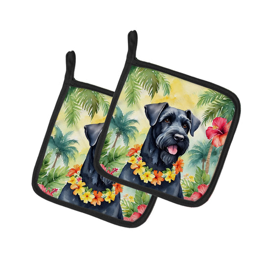 Buy this Giant Schnauzer Luau Pair of Pot Holders