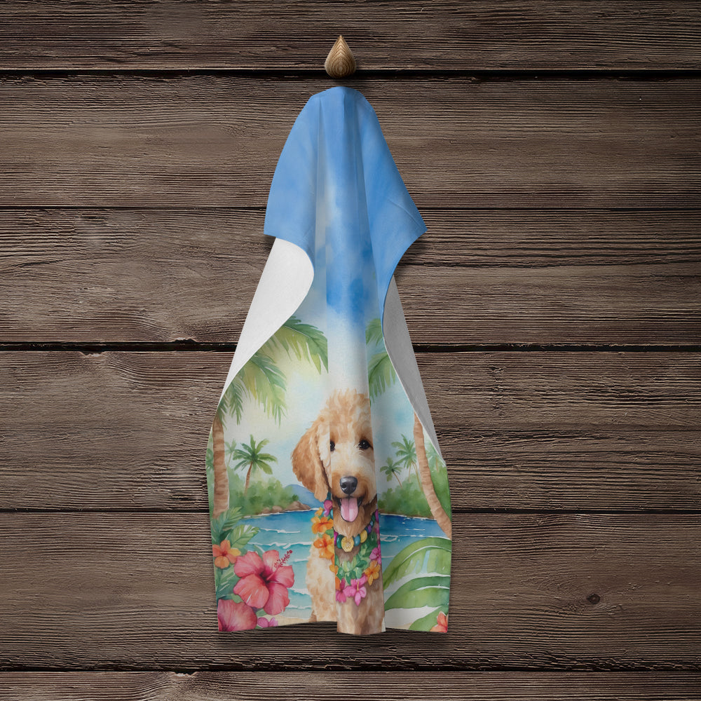 Goldendoodle Luau Kitchen Towel