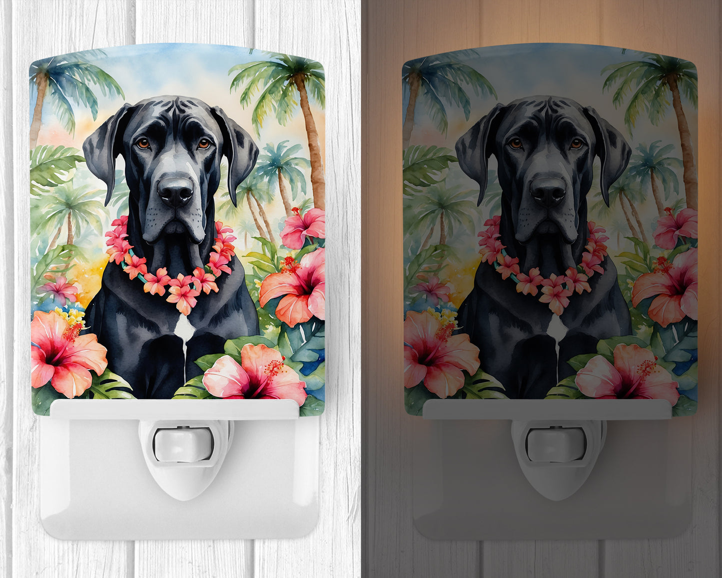 Great Dane Luau Ceramic Night Light