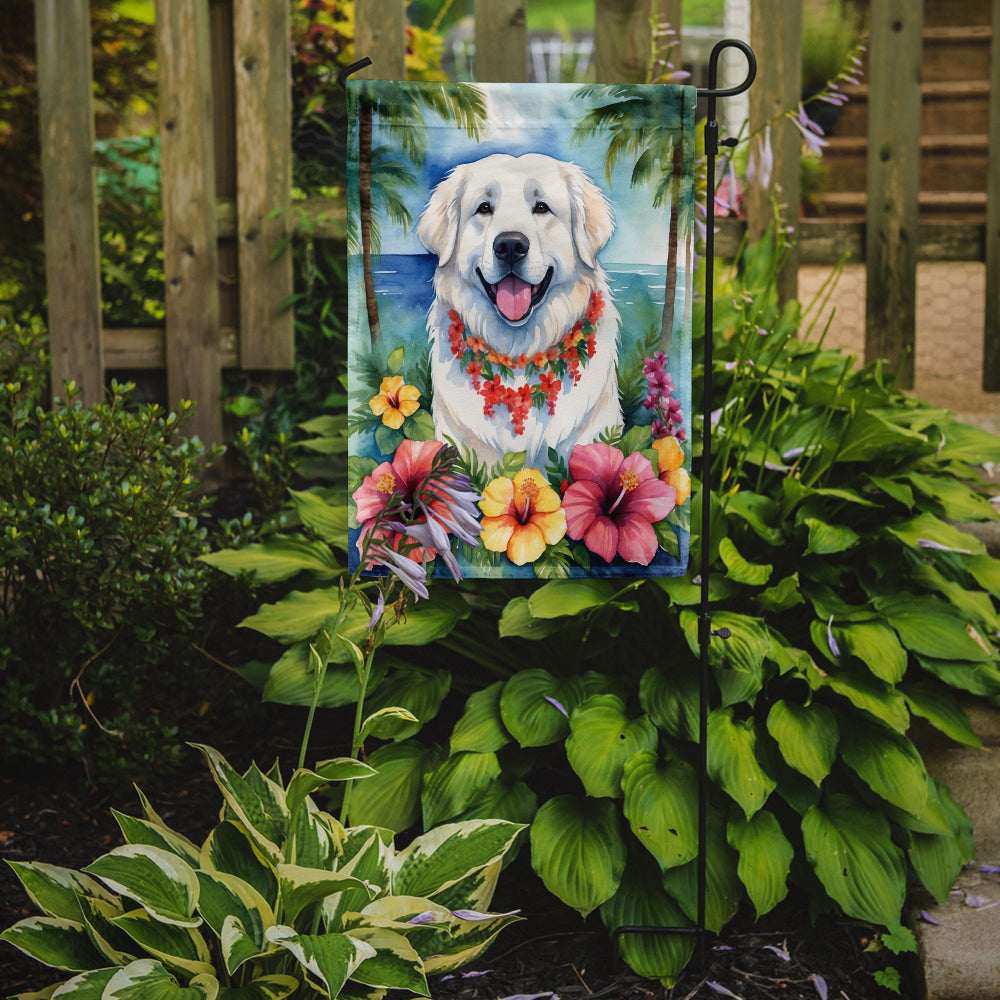 Great Pyrenees Luau Garden Flag