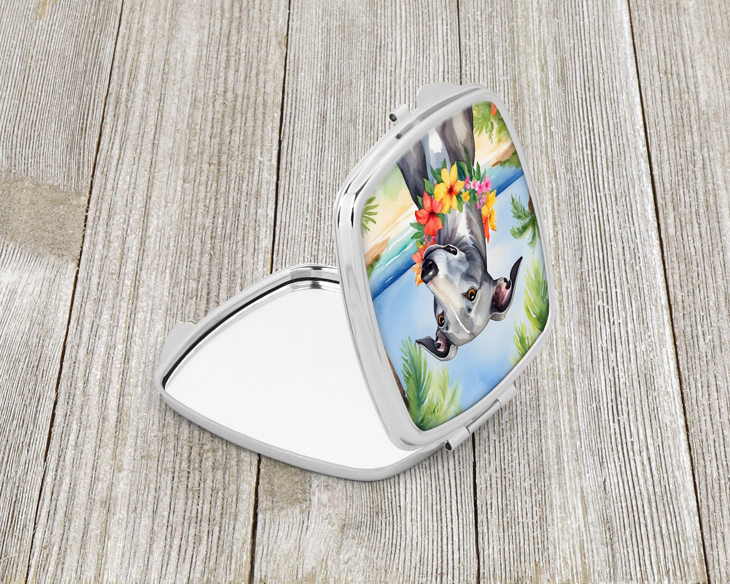 Greyhound Luau Compact Mirror