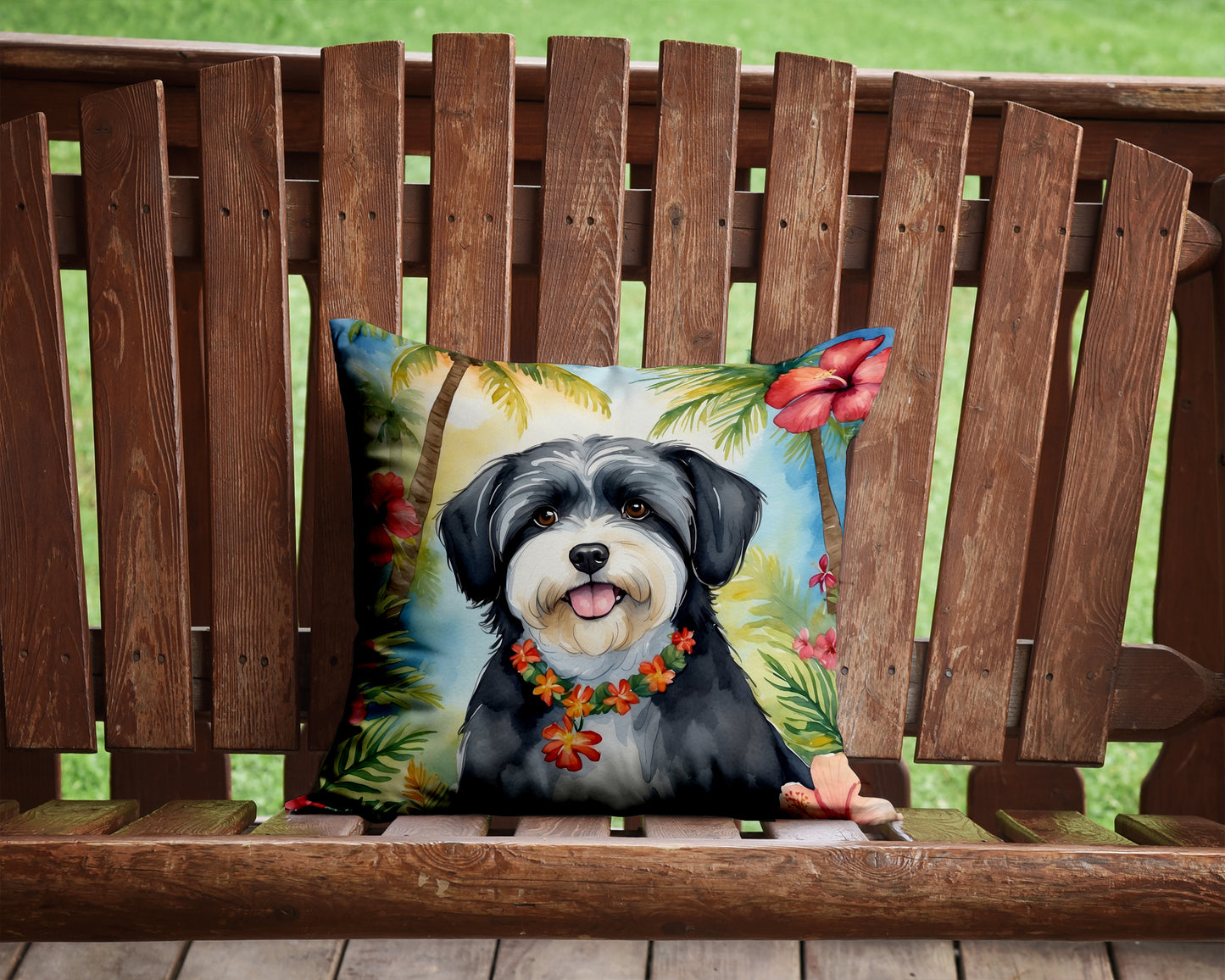 Havanese Luau Throw Pillow