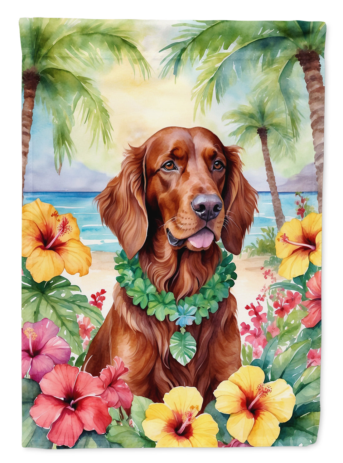 Buy this Irish Setter Luau House Flag