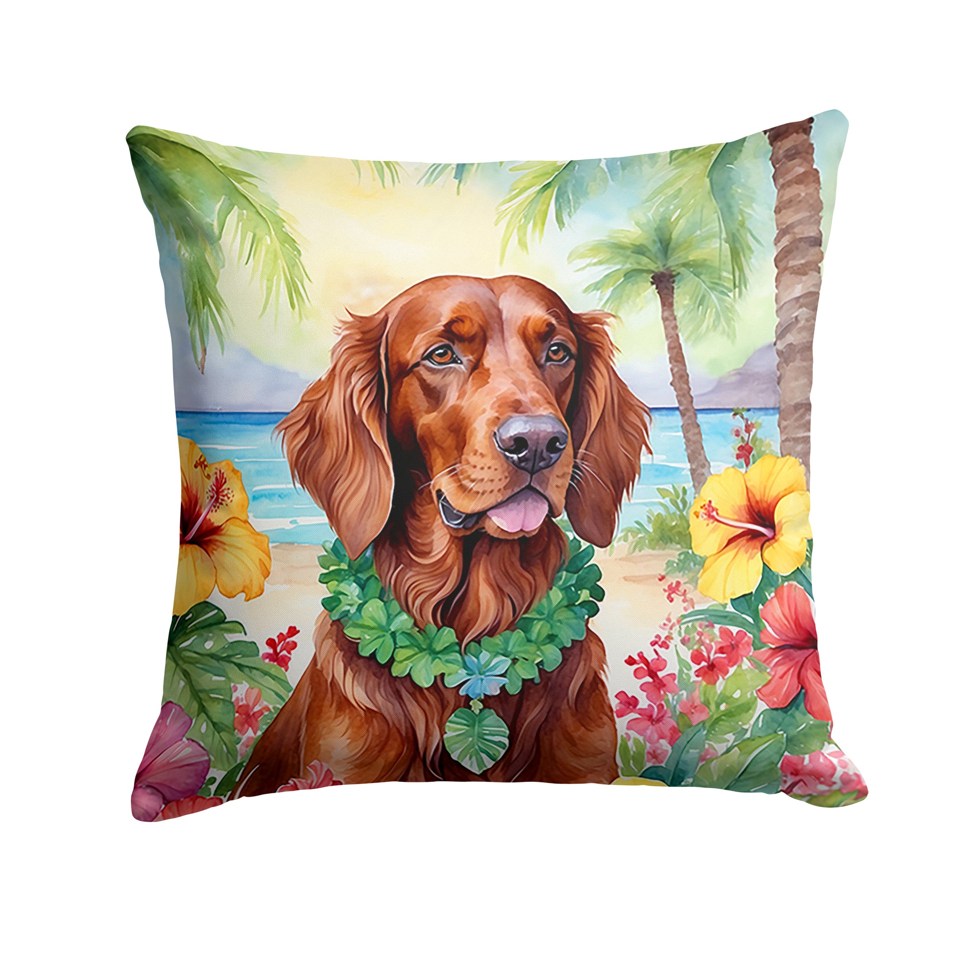 Buy this Irish Setter Luau Throw Pillow