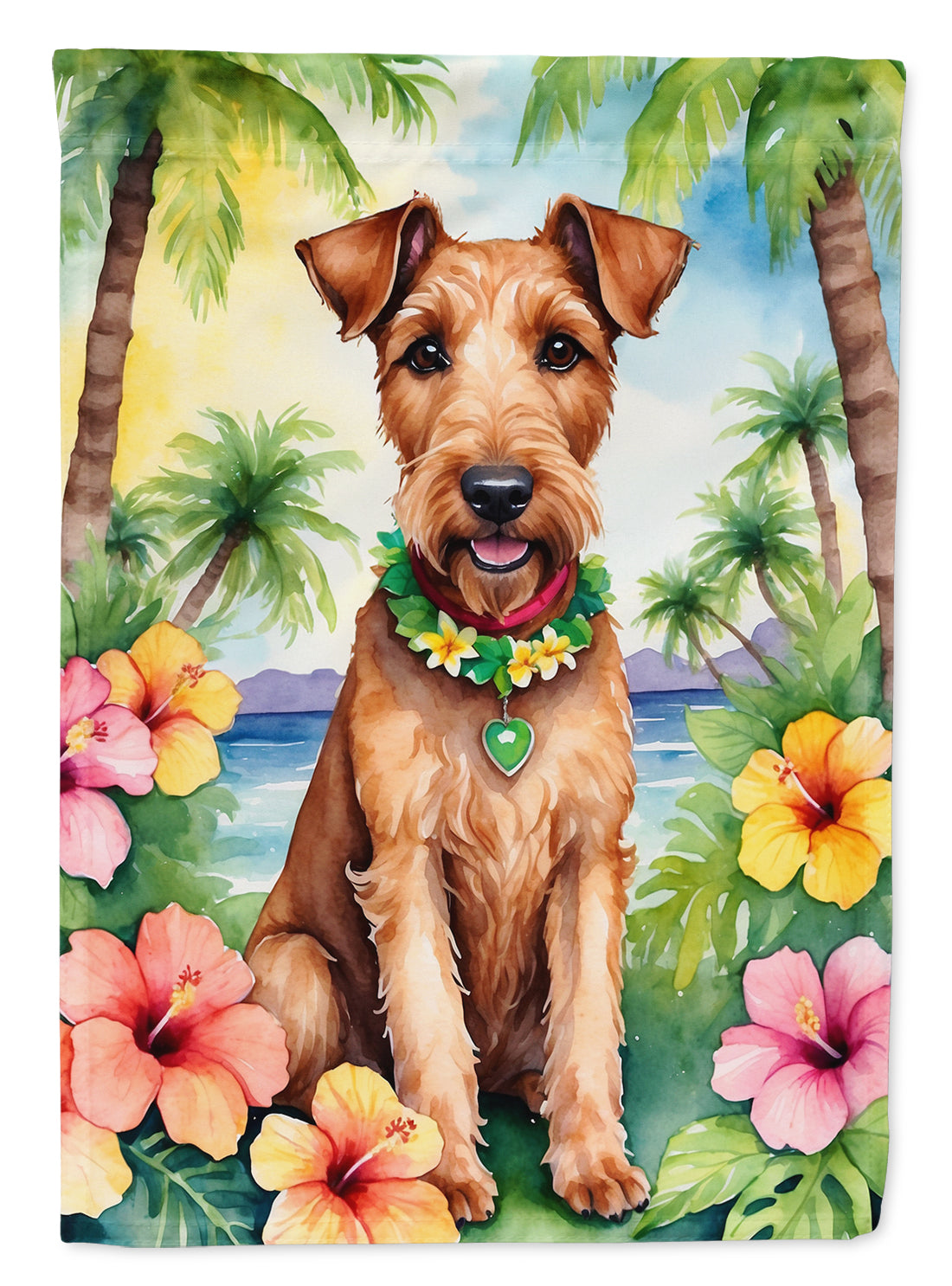 Buy this Irish Terrier Luau House Flag