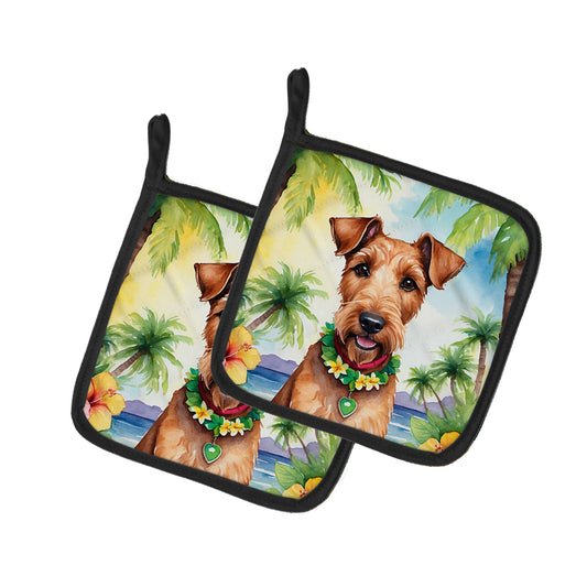 Buy this Irish Terrier Luau Pair of Pot Holders