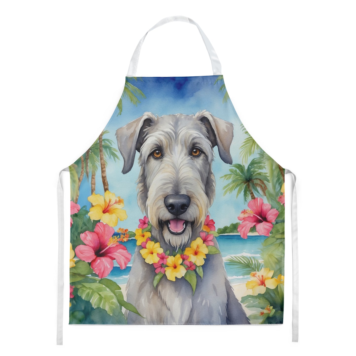 Buy this Irish Wolfhound Luau Apron