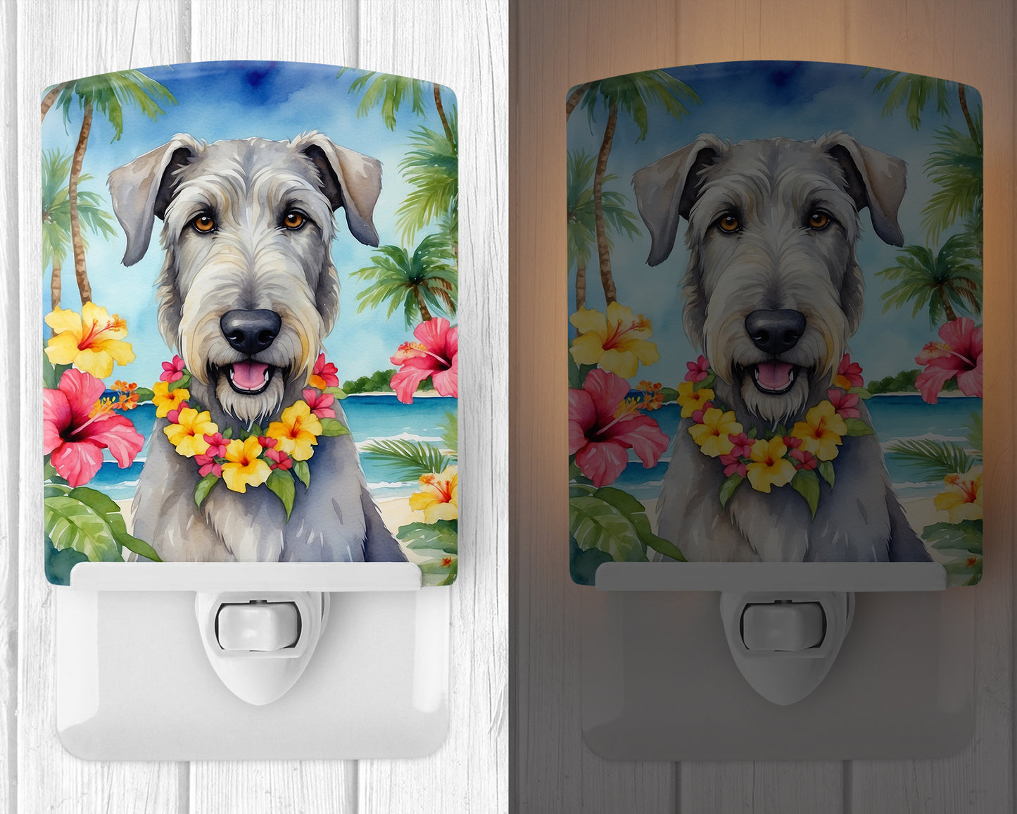 Irish Wolfhound Luau Ceramic Night Light