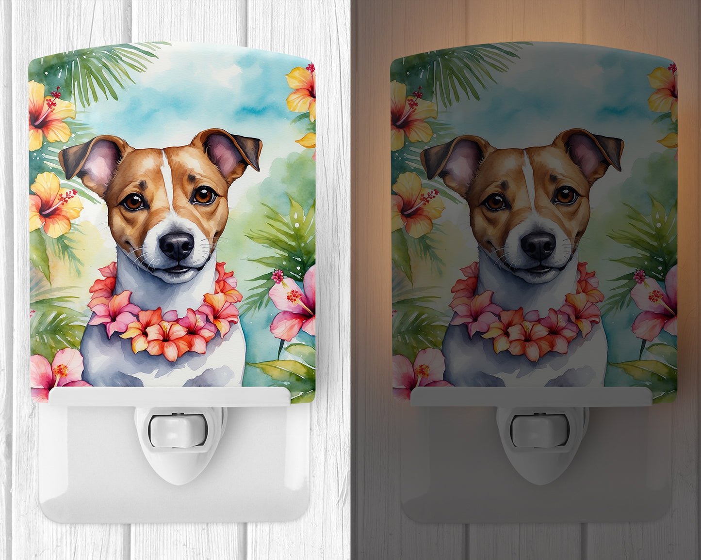 Jack Russell Terrier Luau Ceramic Night Light