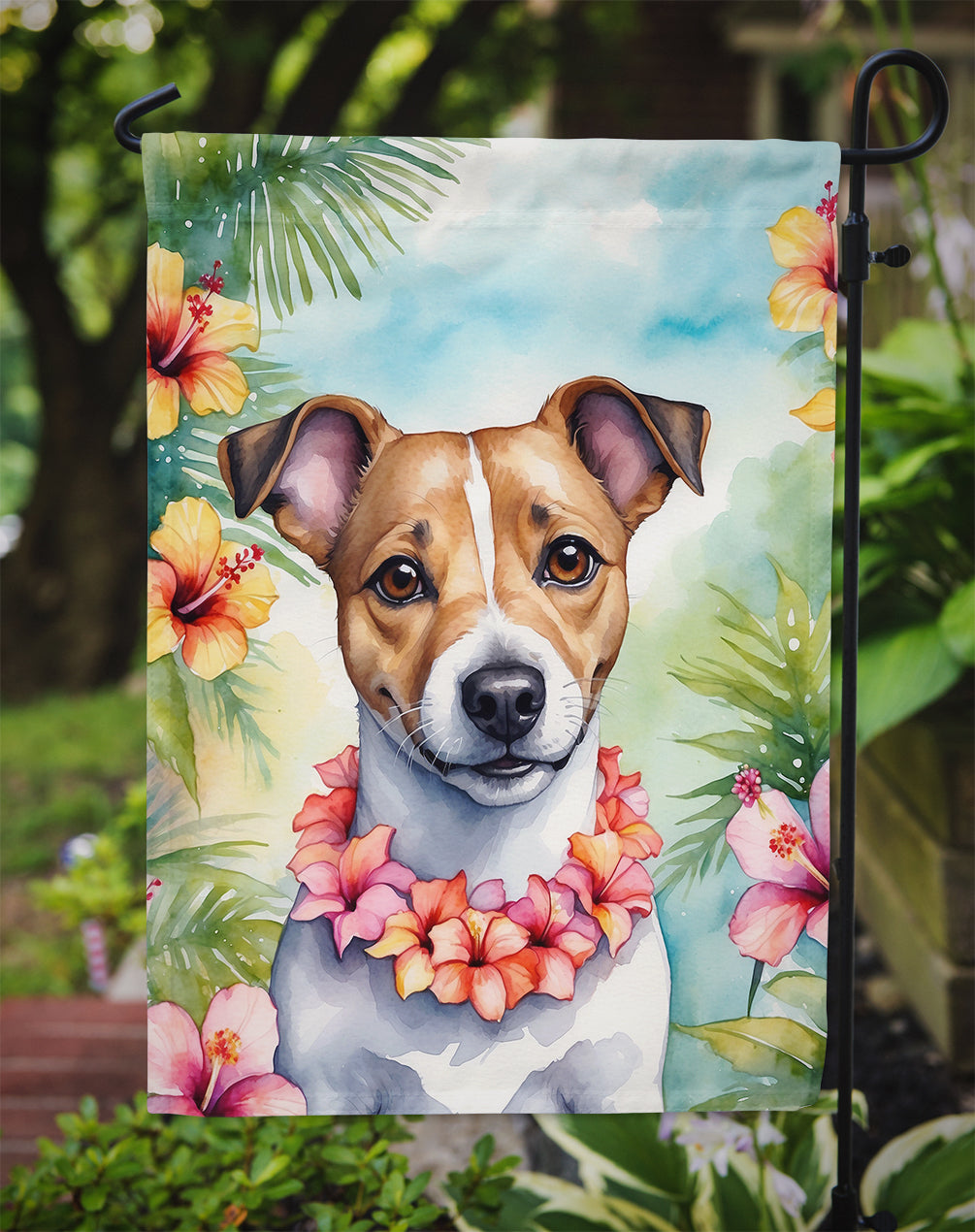 Jack Russell Terrier Luau Garden Flag