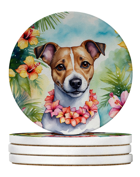 Buy this Jack Russell Terrier Luau Large Sandstone Coasters Pack of 4