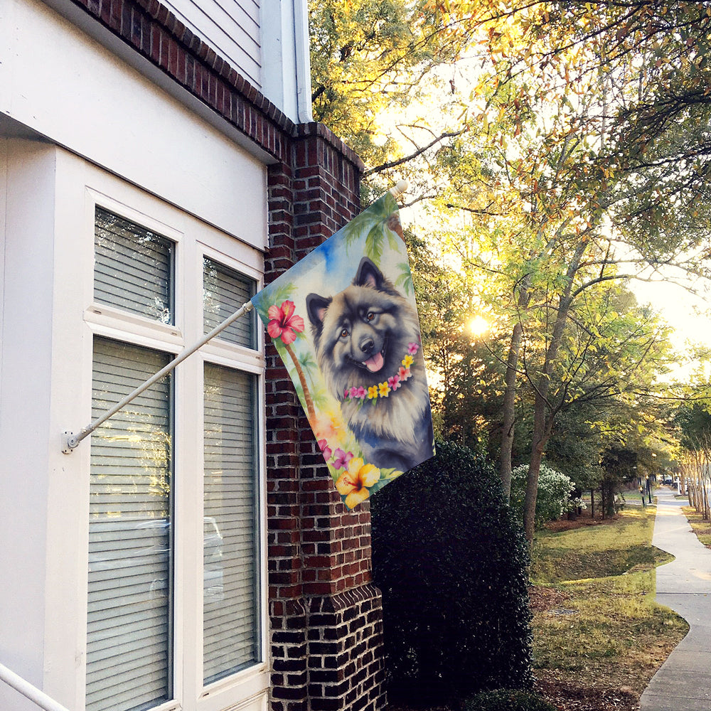 Keeshond Luau House Flag