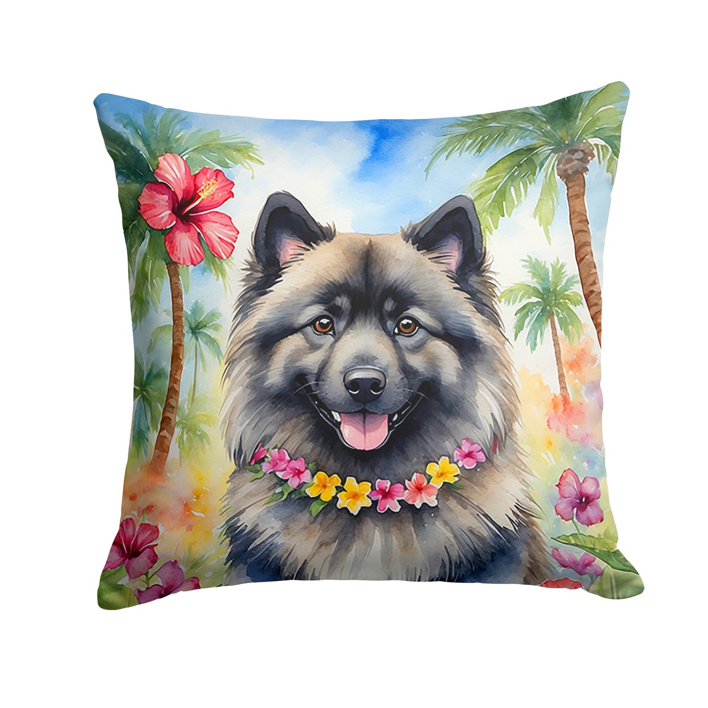 Buy this Keeshond Luau Throw Pillow