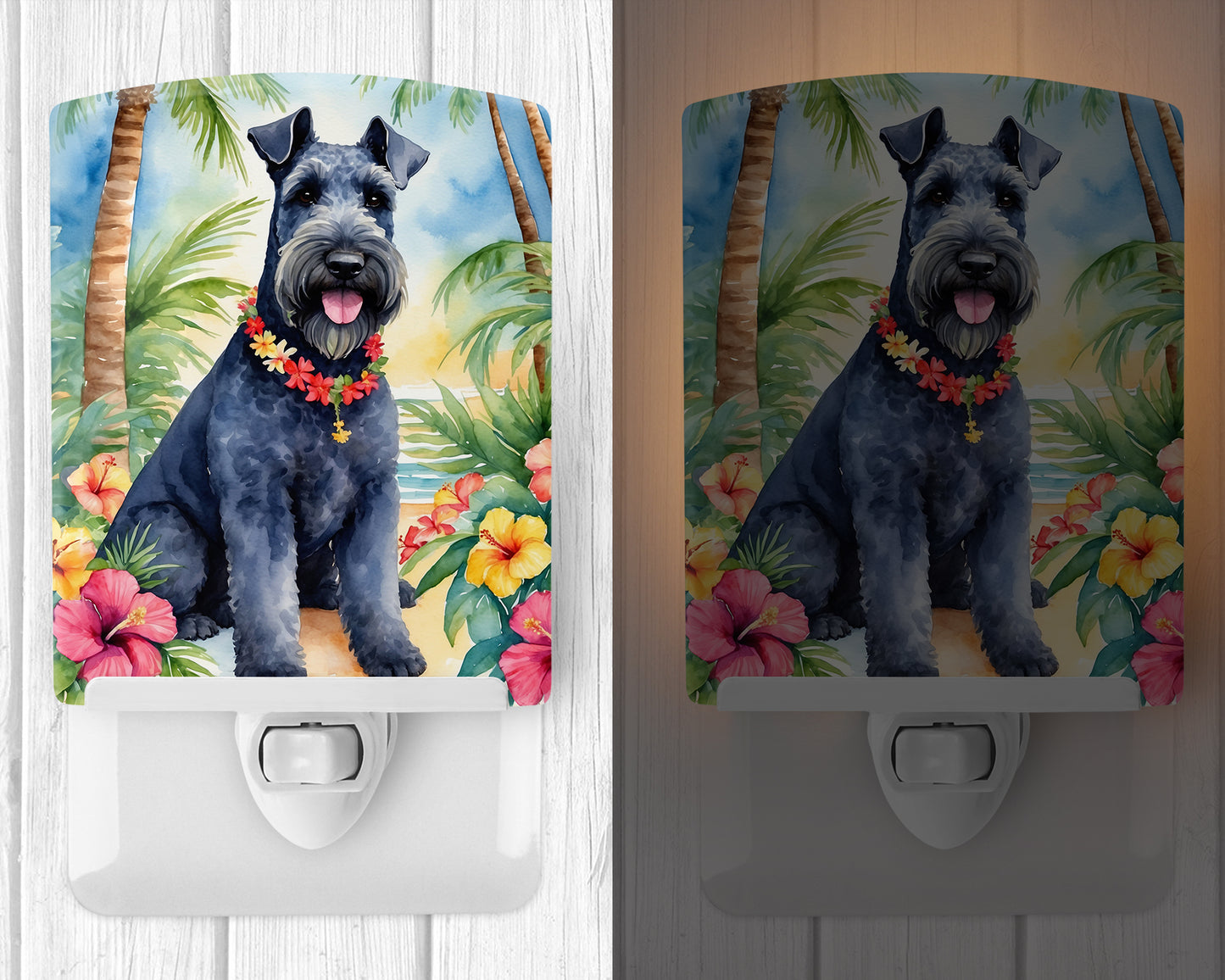 Kerry Blue Terrier Luau Ceramic Night Light