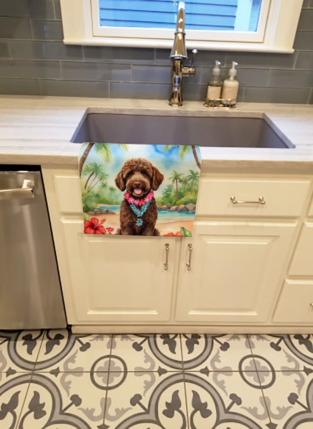 Labradoodle Luau Kitchen Towel