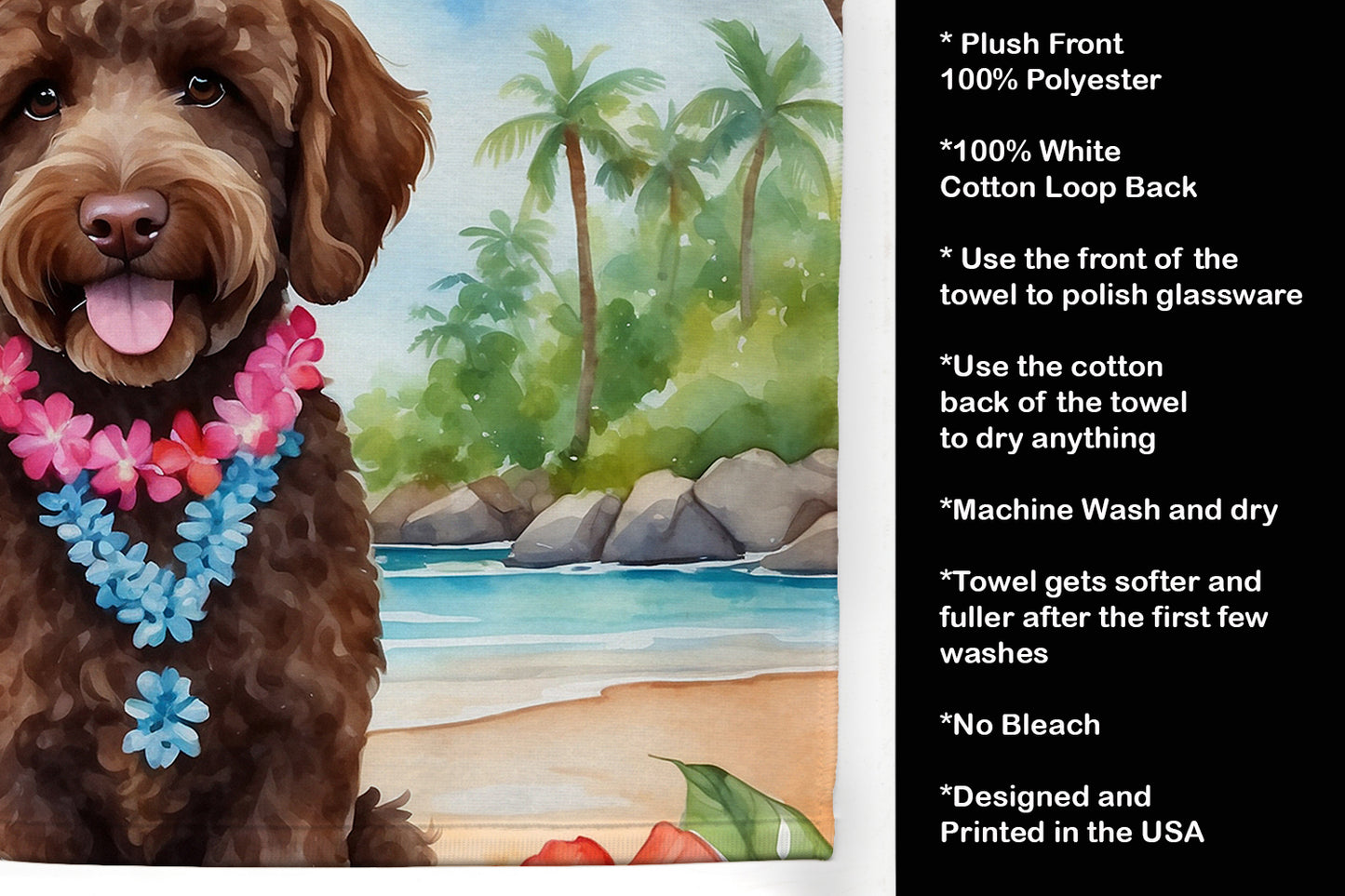 Labradoodle Luau Kitchen Towel