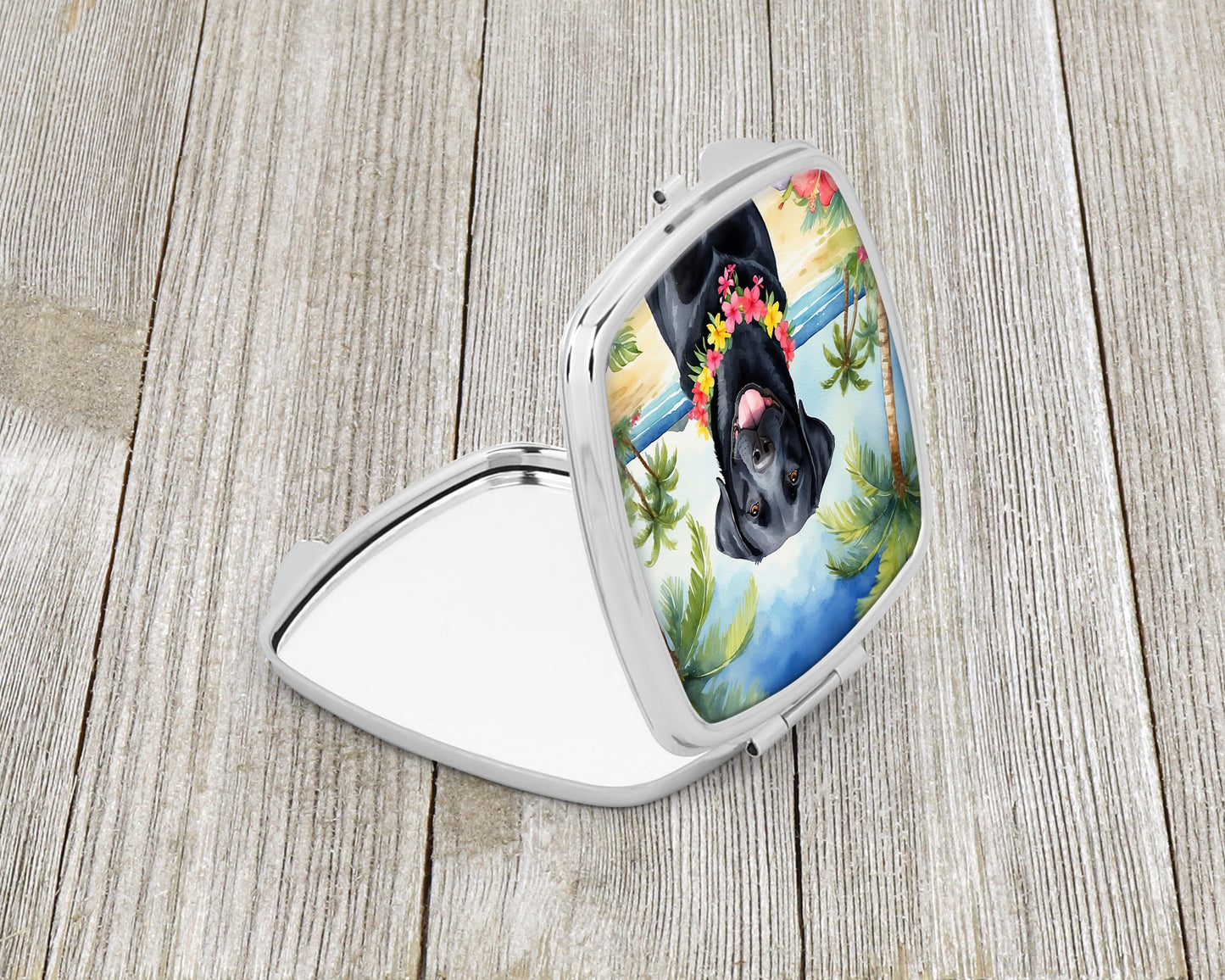 Black Labrador Retriever Luau Compact Mirror