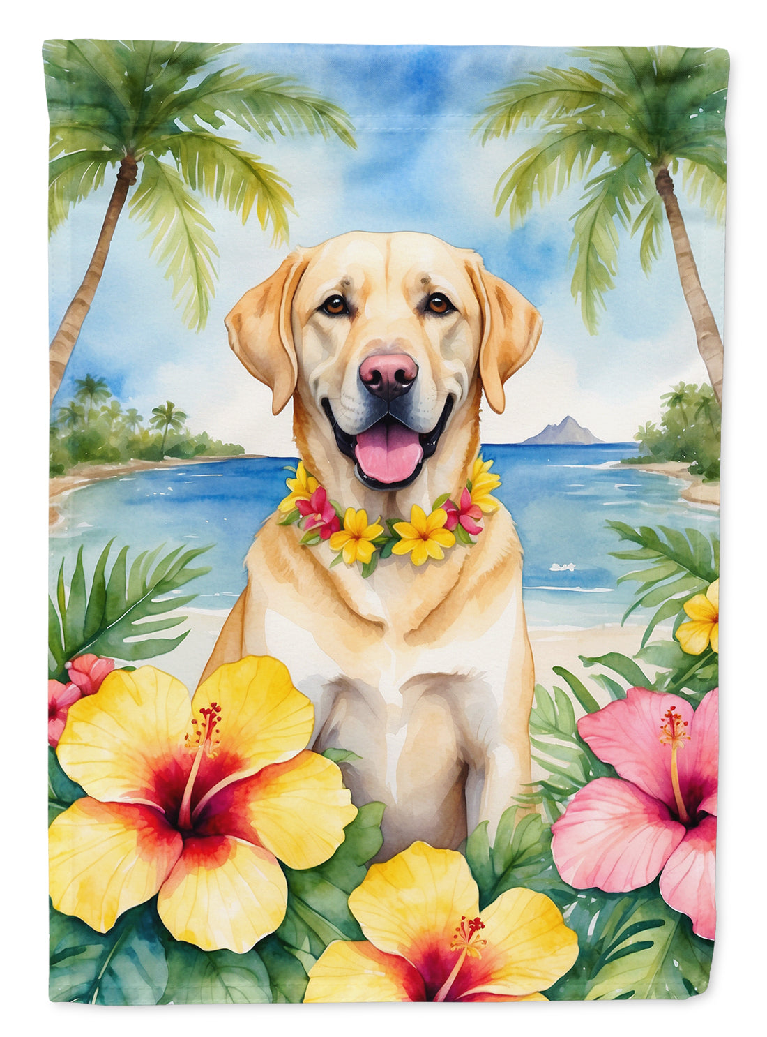 Buy this Yellow Labrador Retriever Luau House Flag