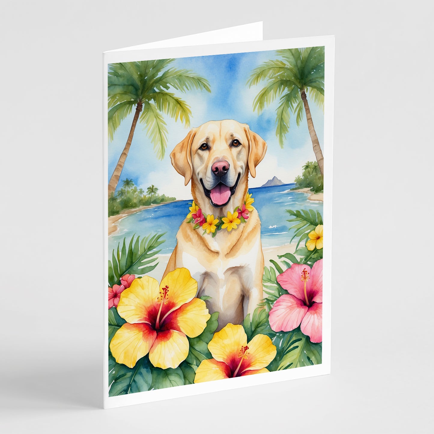 Buy this Yellow Labrador Retriever Luau Greeting Cards Pack of 8