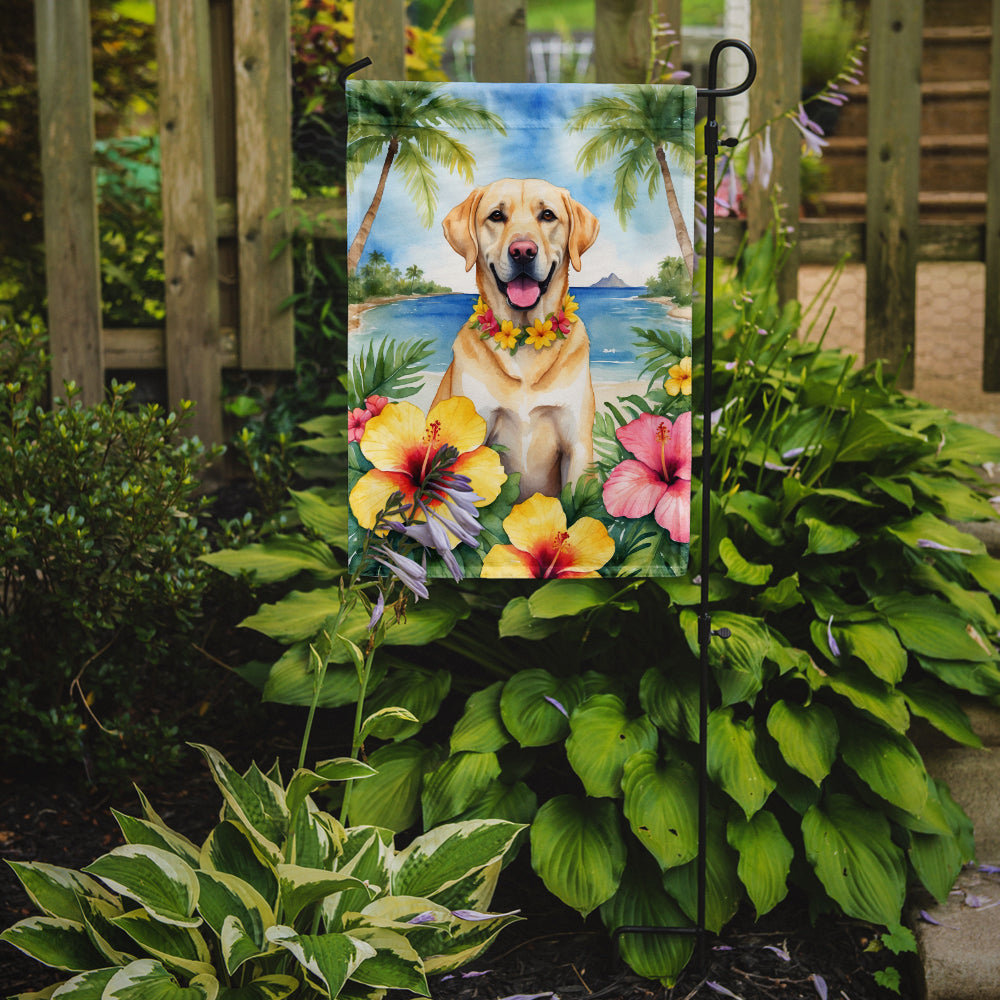 Yellow Labrador Retriever Luau Garden Flag