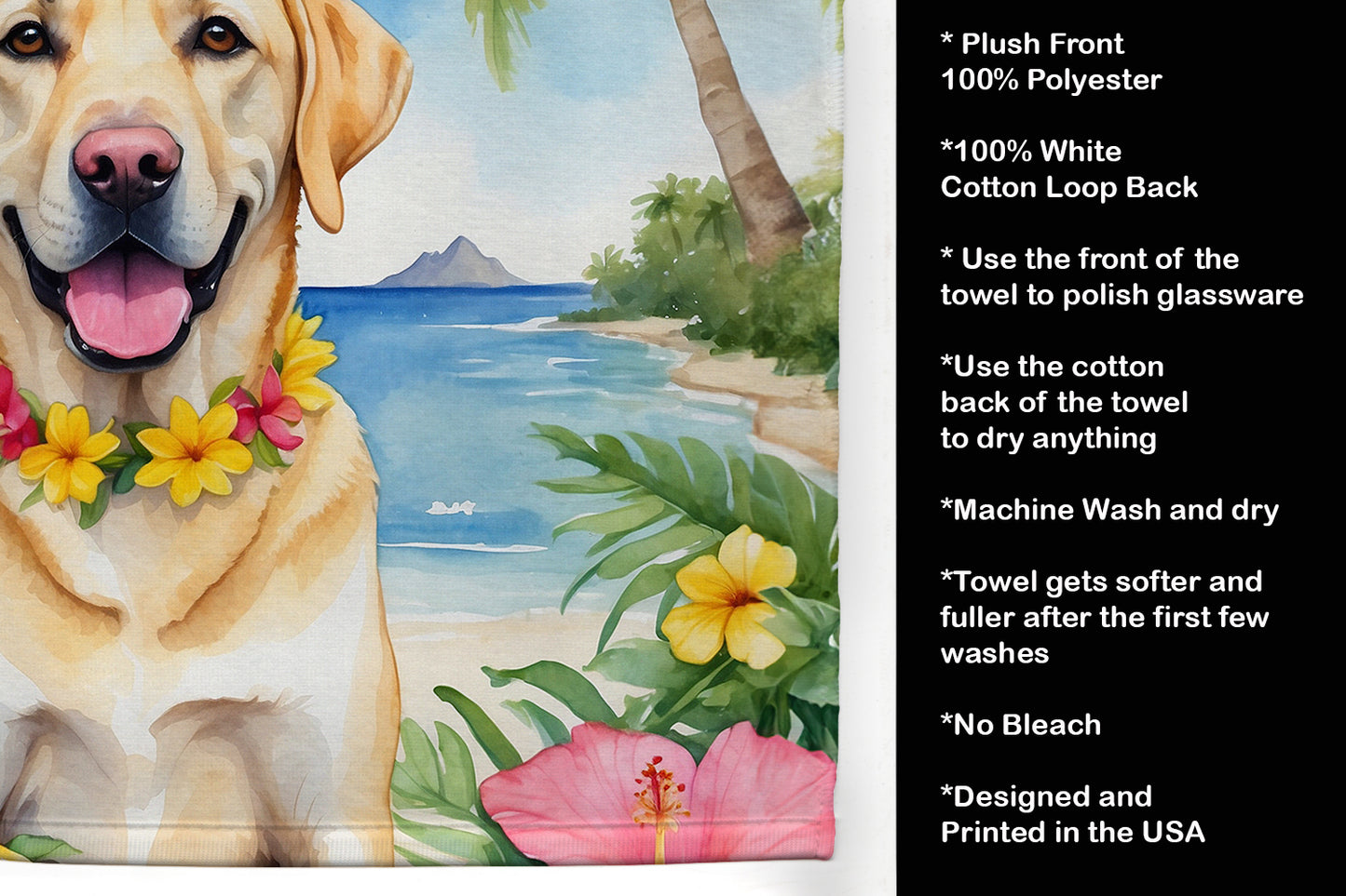 Yellow Labrador Retriever Luau Kitchen Towel