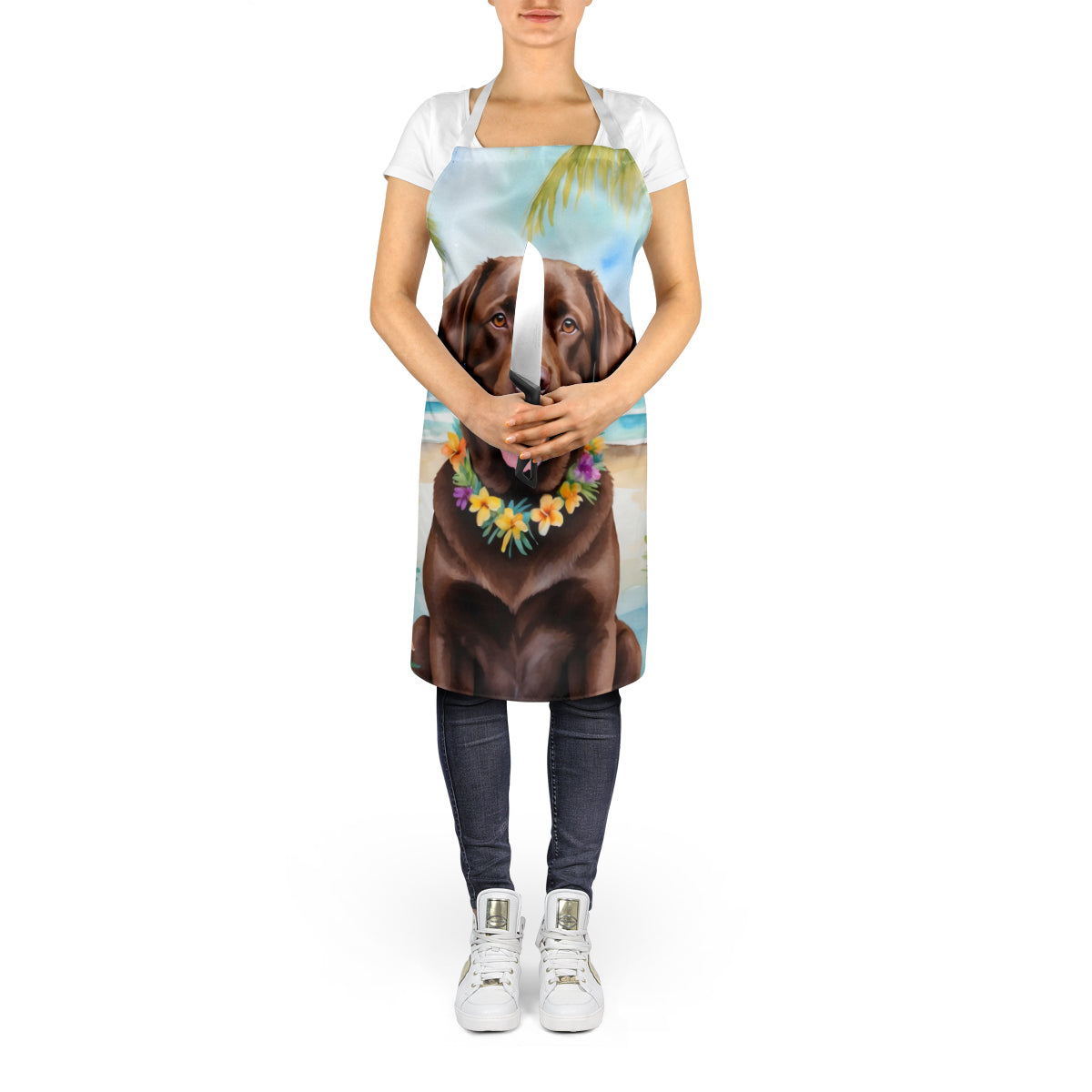 Chocolate Labrador Retriever Luau Apron