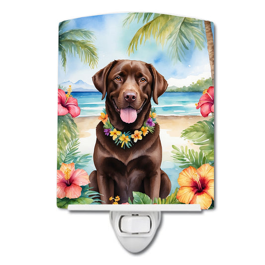 Buy this Chocolate Labrador Retriever Luau Ceramic Night Light