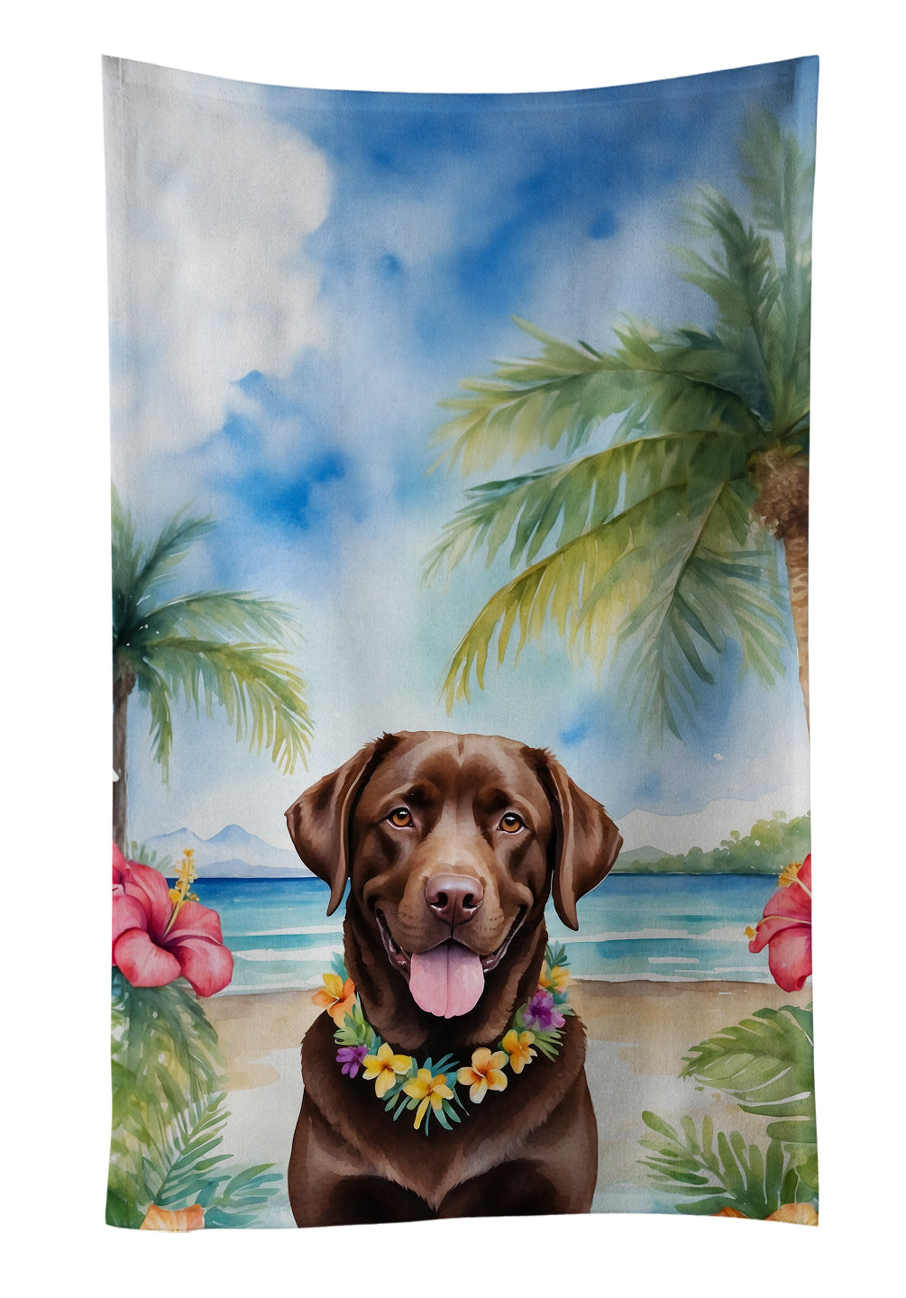 Buy this Chocolate Labrador Retriever Luau Kitchen Towel