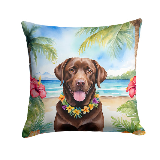 Buy this Chocolate Labrador Retriever Luau Throw Pillow