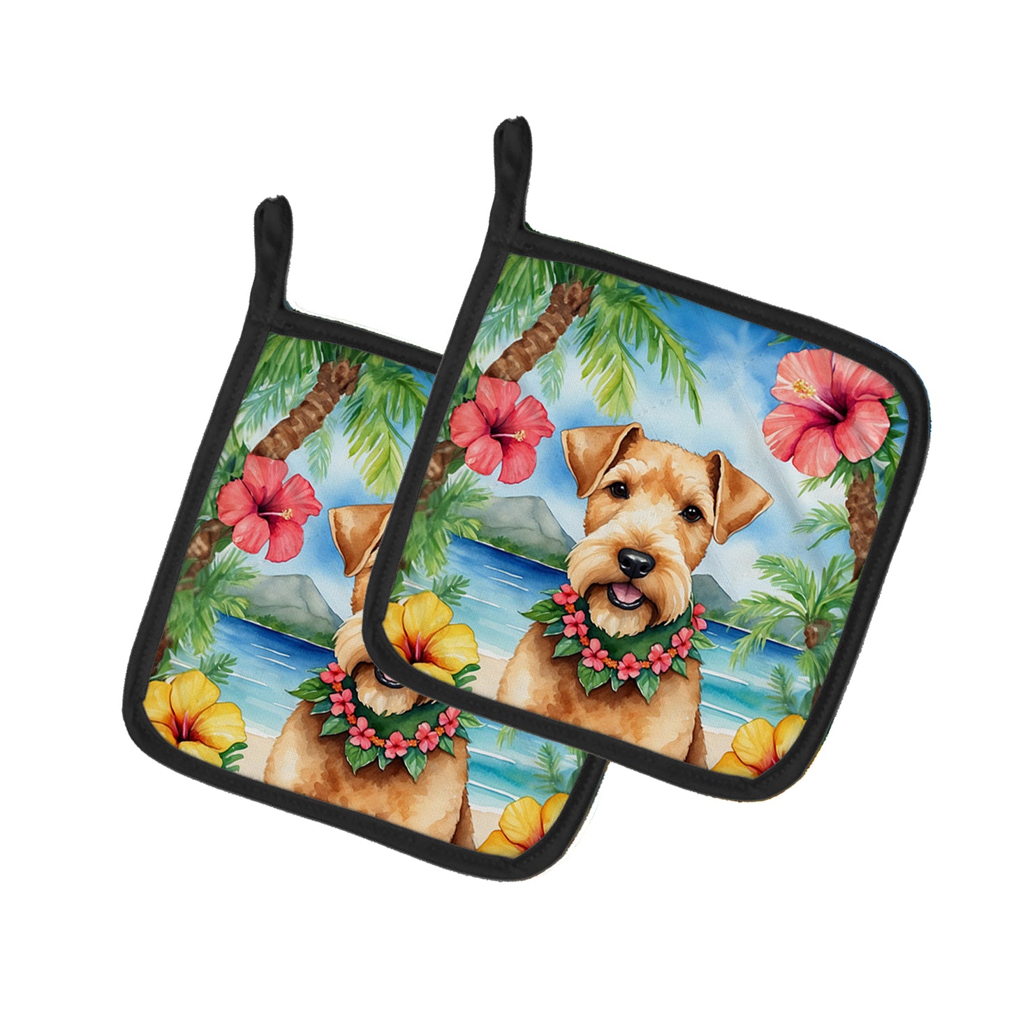 Buy this Lakeland Terrier Luau Pair of Pot Holders