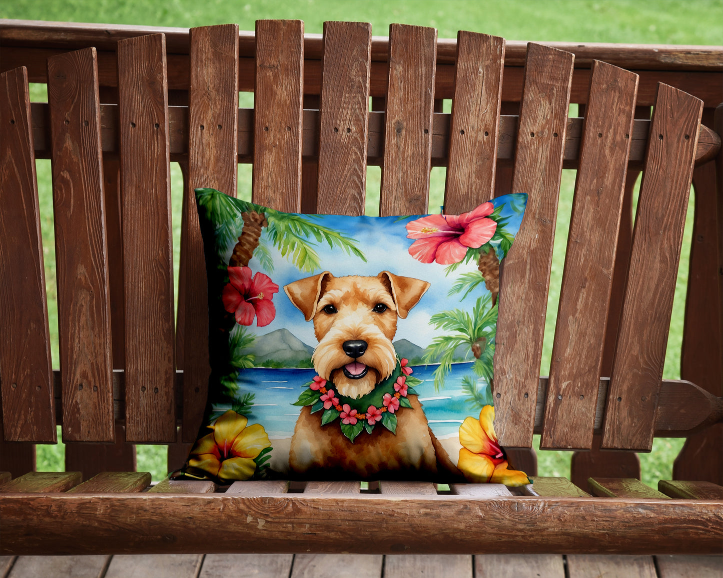 Lakeland Terrier Luau Throw Pillow