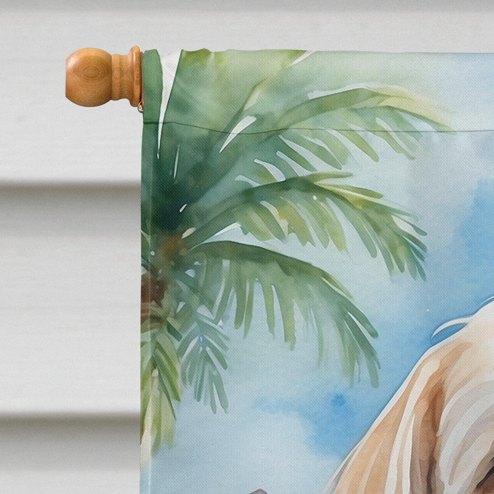 Lhasa Apso Luau House Flag