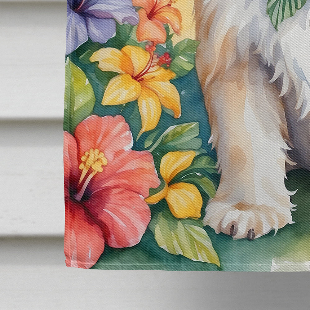 Lhasa Apso Luau House Flag