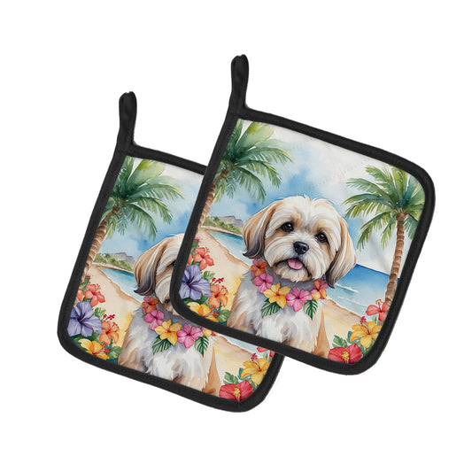 Buy this Lhasa Apso Luau Pair of Pot Holders