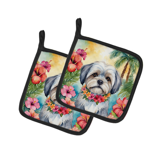 Buy this Lhasa Apso Luau Pair of Pot Holders