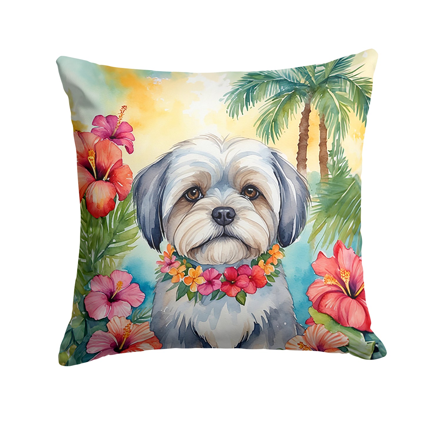 Buy this Lhasa Apso Luau Throw Pillow