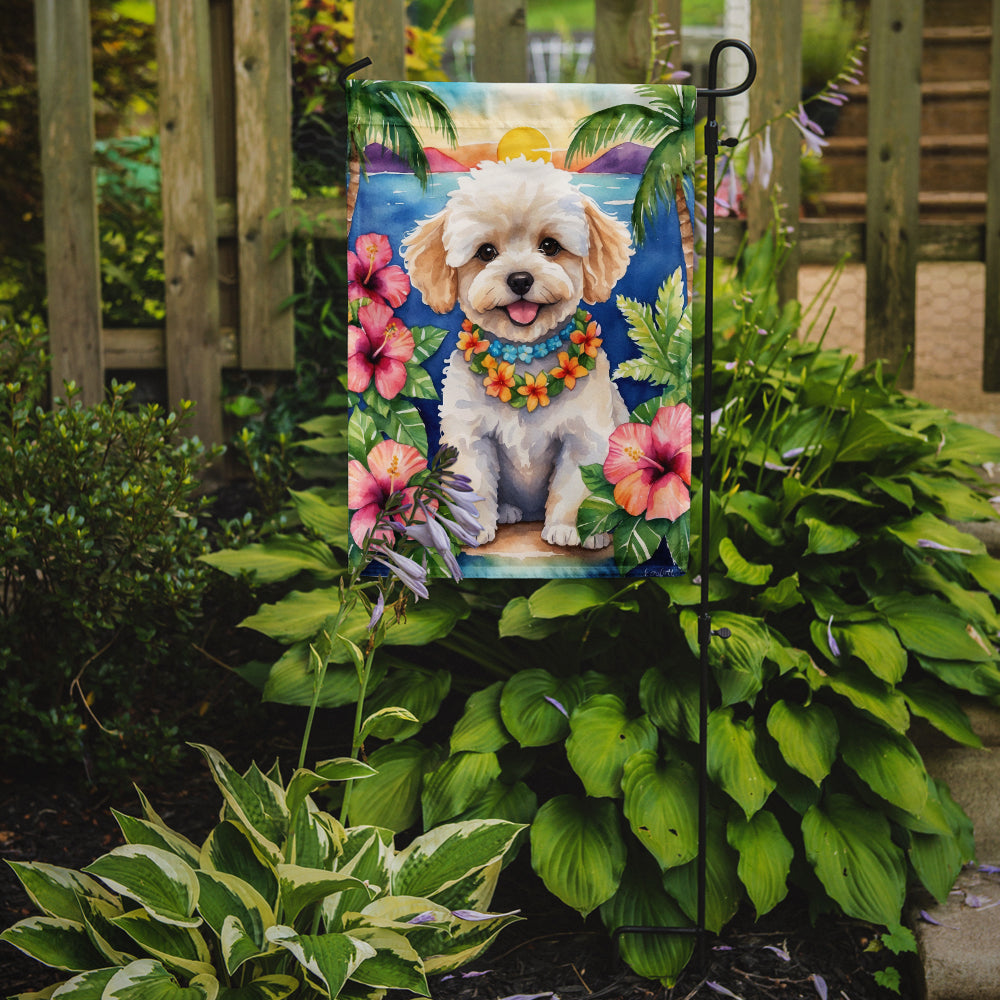 Maltipoo Luau Garden Flag