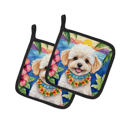 Buy this Maltipoo Luau Pair of Pot Holders