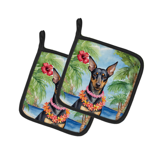 Buy this Manchester Terrier Luau Pair of Pot Holders