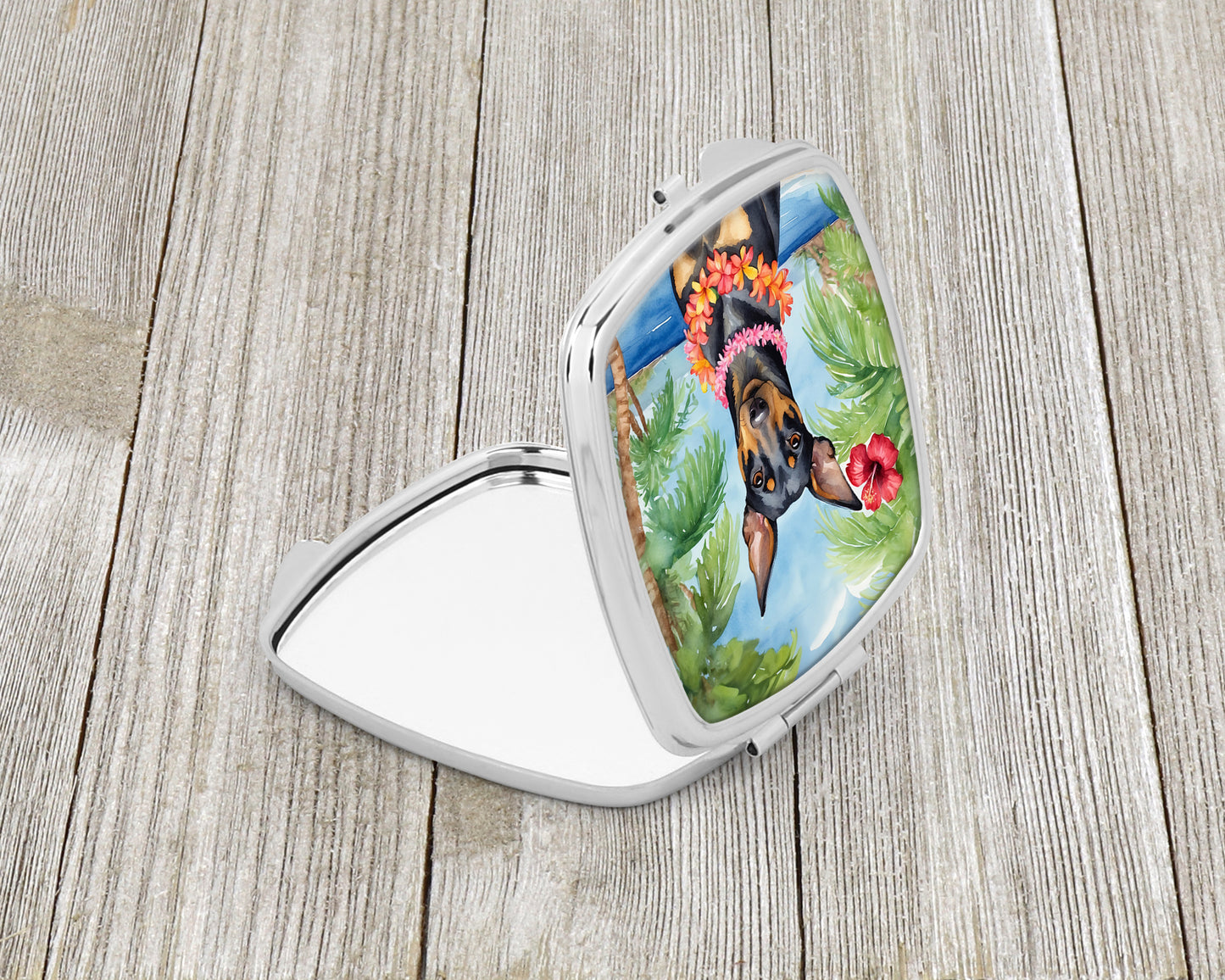 Manchester Terrier Luau Compact Mirror