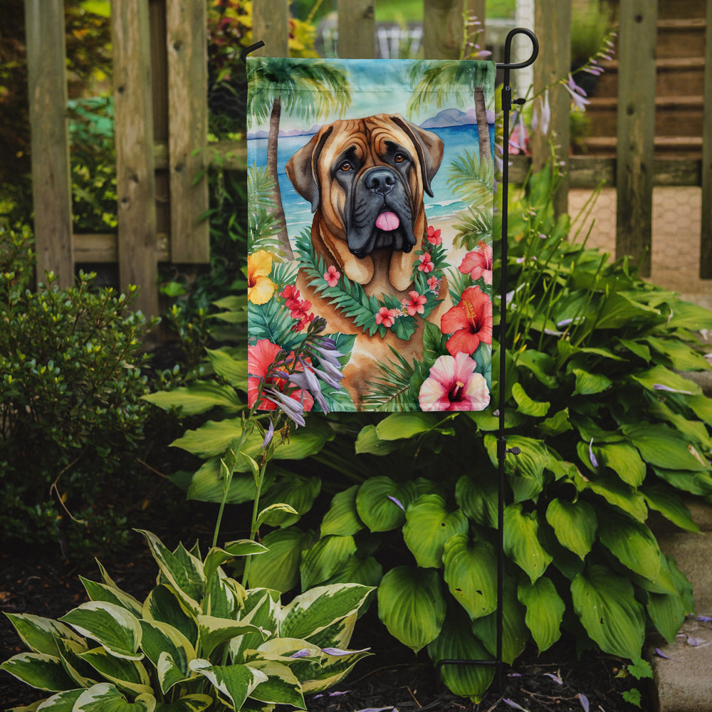 Mastiff Luau Garden Flag