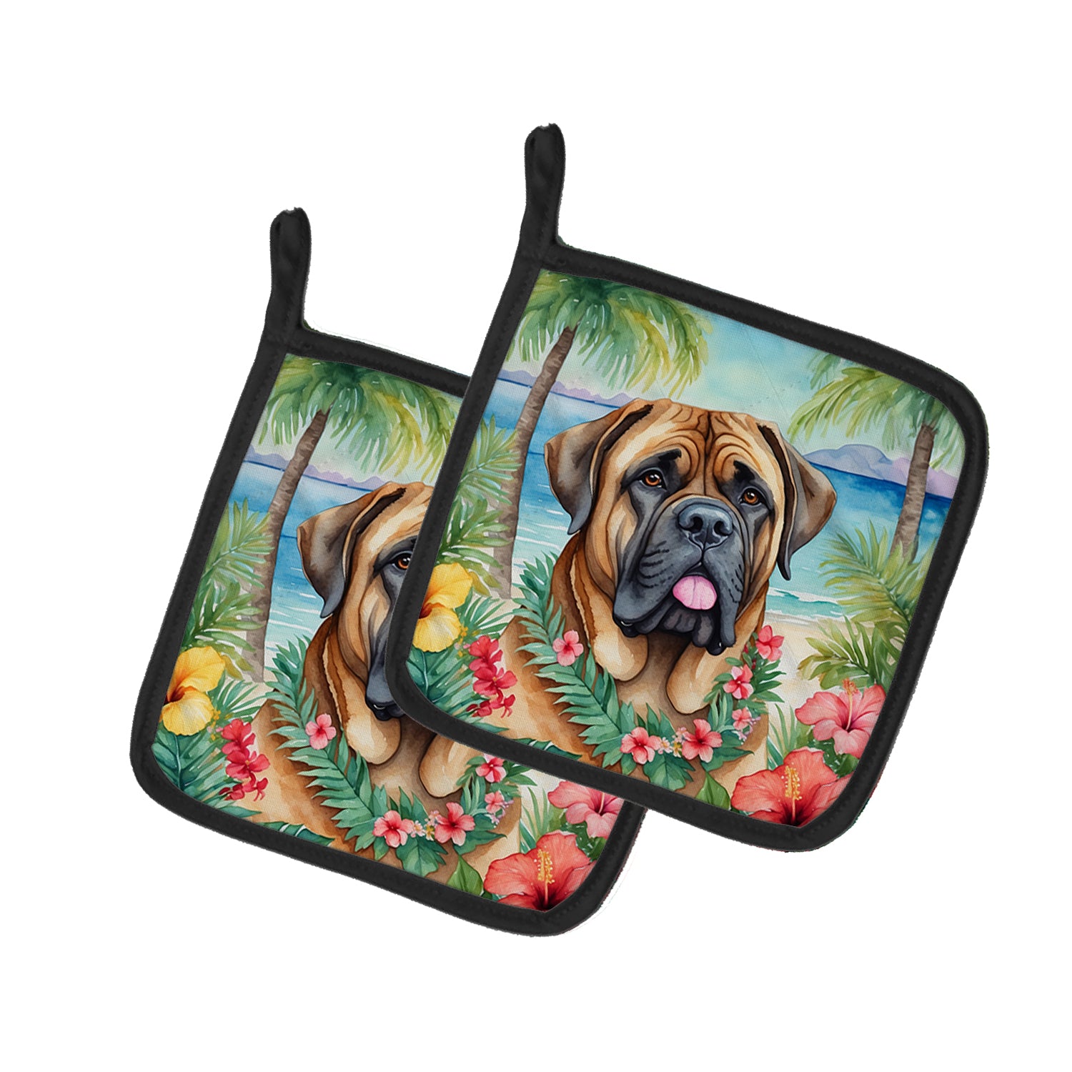 Buy this Mastiff Luau Pair of Pot Holders