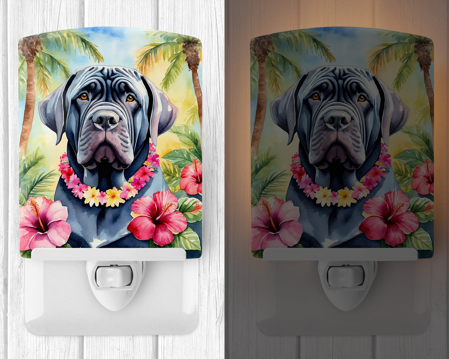 Neapolitan Mastiff Luau Ceramic Night Light