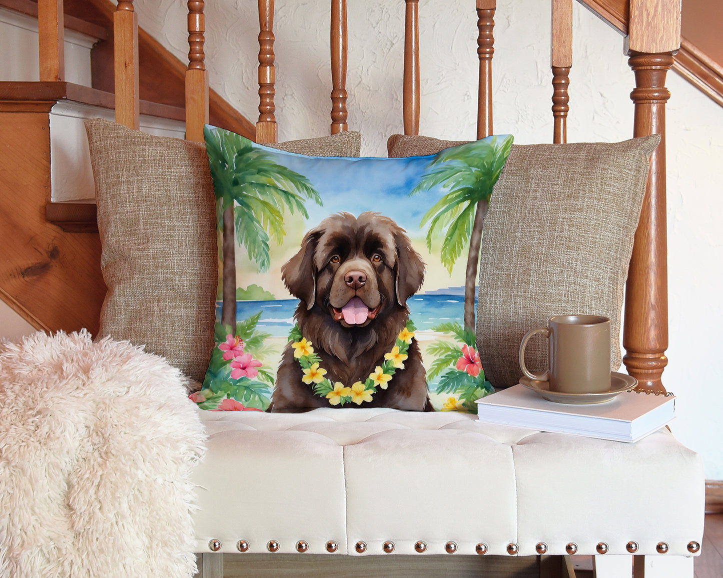 Newfoundland Luau Throw Pillow