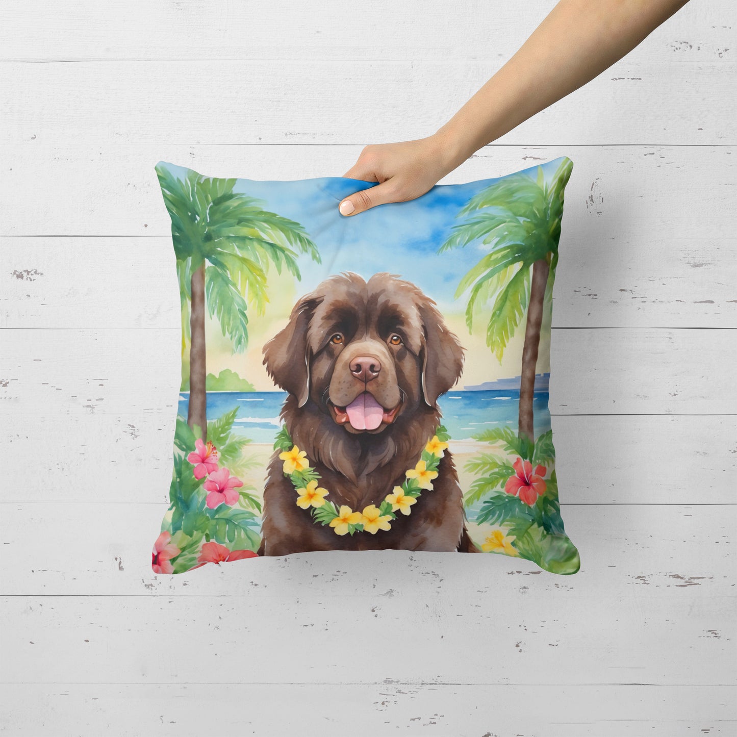 Newfoundland Luau Throw Pillow